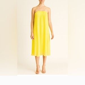 Mestiza New York Bright Yellow Spaghetti-Strap Midi Dress Size 8